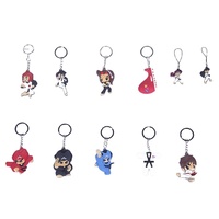 Porte-clés personnalisé en caoutchouc PVC multicolore, figurine de dessin animé, taekwondo, arts martiaux, cadeau