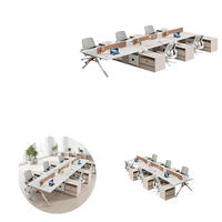 Meubles de bureau modulaires extensibles en bois, système de station de coworking moderne et populaire, pour 2, 4, 6 ou 8 personnes - Vente chaude directe usine