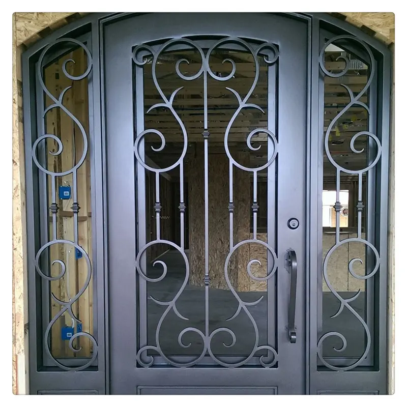 Puerta de entrada Exterior de hierro, nuevo modelo, diseño de parrilla, proyecto de casa, puerta de hierro