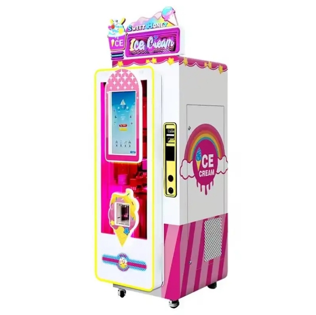 Fully Automatic Stainless Steel Commercial Ice Cream Vending Machine Easy Operation Small Milk Soft Maker Touch Screen Catering