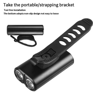Faro doble LED para bicicleta con luz trasera, recargable por USB, resistente al agua IPX4, para ciclismo nocturno, luz exterior para bicicleta de montaña - Product Image 2