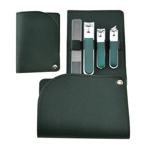 Ensemble de manucure et pédicure portable en acier inoxydable, kit de coupe-ongles 4 pièces avec étui pour les ongles des doigts et des orteils - Product Image 1