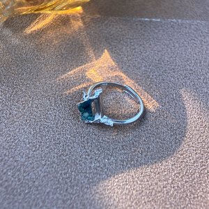 Wholesale 925 Sterling Silver Rhodium Plated Prong Set Natural <strong>Moss</strong> <strong>Agate</strong> Square Cut Fine Jewelry Women's <strong>Rings</strong> - Product Image 4
