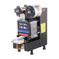 Scelleuse de gobelets entièrement automatique pour les salons de thé, machine à sceller double usage pour gobelets en papier et en plastique pour thé au lait