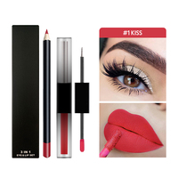 Vente en gros de kit de rouge à lèvres mat Fard à paupières liquide en métal double tête Marque privée Rouge à lèvres mat Ensemble de crayon à lèvres