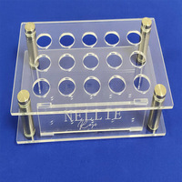 Porte-stylo en acrylique transparent détachable à 3 rangées de haute qualité Porte-stylo pour tubes à essai avec logo gravé