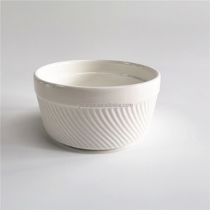 Stock faible QUANTITÉ MINIMALE DE COMMANDE pur blanc en relief petit porcelaine <span class=keywords><strong>pyramide</strong></span> alimentaire argent ramequins mis bols en céramique 3/3.5/4 pouces - Product Image 2