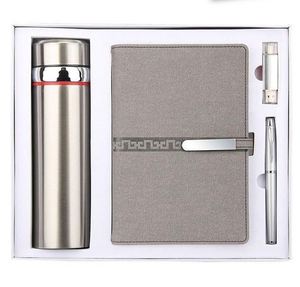 Set de Cuaderno de Cuero con USB, Taza Térmica y Bolígrafo, Regalo Personalizado Práctico para Clientes o Obsequios de Boda - Product Image 1