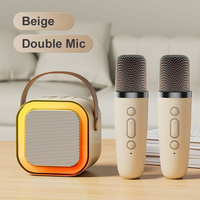 Petit haut-parleur karaoké sans fil portable avec micro, lumière LED colorée, longue autonomie, idéal pour les fêtes