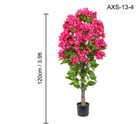 Arbre artificiel de bougainvillier en gros, plante en pot à fleurs roses artificielles pour la décoration de la maison, du jardin et du patio, 90-120 cm, 3 pieds, 4 pieds, OEM personnalisé