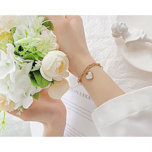 Zooying doble capa corazón perla Shell Acero inoxidable minimalista enlace cadena amor <span class=keywords><strong>amistad</strong></span> moda joyería pulseras mujeres - Product Image 5