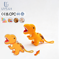 Uyeah CE EN71 GRS Porte-clés personnalisé mignon mini-anime, poupée en peluche dragon dinosaure de dessin animé, jouet en peluche doux, cadeau