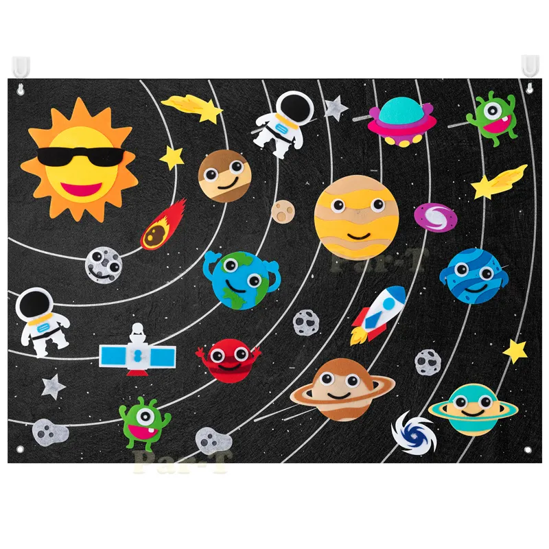 Galaxy Solar System Spielzeug Kit, Alien Astronaut Interaktives Spielset Weltraum Filz Board Story Set //