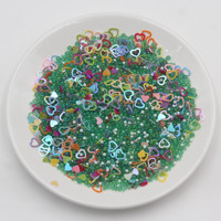 500G Gemengde Hars Ambachten Kleurrijke Glazen Bubbel Ronde Kralen Glitter Hartjes Pailletten & Confetti Voor Diy Slijm Vulling & Andere Ambachten