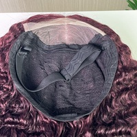 Peluca de Cabello Humano Remy Virgen 100% de Alta Densidad con Cierre de Rizo Birmano SDD, sin Pegamento, 5x5, sin Caída, Color Vino, Venta al por Mayor