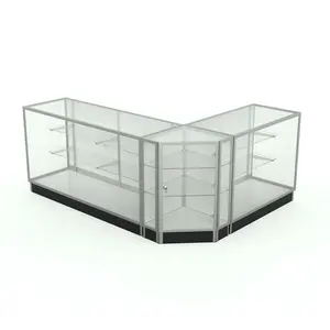 Glass Display Cabinets 6ft LED Light Display Cases Counter