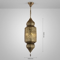 Lanterne rectangulaire vintage en fer forgé ajouré, style arabe, turc et marocain, luminaire suspendu pour décoration intérieure commerciale