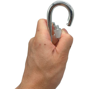 Mosquetón de acero inoxidable, paquete de 10 ganchos de seguridad con cierre para escalada, montañismo al aire libre, conexión y aseguramiento de equipos - Product Image 2