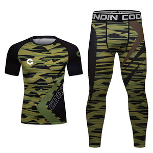 Camuflaje poliéster Spandex Rash Guard Activewear hombres MMA Kimono Jiu-Jitsu brasileño Grappling <span class=keywords><strong>tatuaje</strong></span> ropa deportiva ajustada - Product Image 4