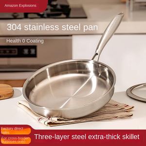 Padella Universale in Acciaio Inox 304 Non Rivestita a Tre Strati per Cottura a Induzione e Gas Stile Europeo - Product Image 3