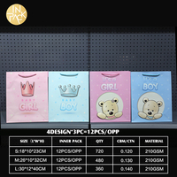 En gros, nouveau stock, sac en papier de luxe de haute qualité avec poignée, paillettes argentées, pour cadeaux de baby shower, MOQ 1 CTN