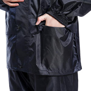 Conjunto de impermeable y pantalones de lluvia estilo Cross Border, con forro de malla de doble capa, para motocicleta, vehículo eléctrico, viajes, adulto, largo, azul - Product Image 5