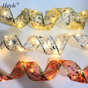 Lampu Natal Peri Pita Lampu Natal Dioperasikan Baterai Lampu Tali untuk Pohon Natal Dekorasi Pesta Xmas HS1230 - Product Image 2