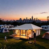Tente de luxe pour le camping en plein air, imperméable, glamping, safari, hôtel, location de yourte, tente de villégiature