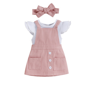 Vêtements pour enfants Printemps et été Robe à bretelles à fleurs en coton Nubao Sisters coréenne à manches courtes Combinaison pour bébé - Product Image 6