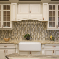 Lemari dapur Set penuh Modular, lemari dapur putih RTA kayu padat kustom dari Vietnam