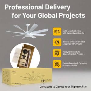 OEM 现代静音强力 BLDC 可逆电机高风量 60 英寸 8 叶片吊扇带灯和遥控器 - Product Image 6