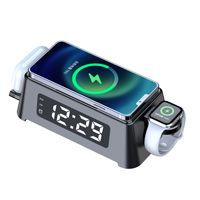 Unique 4 en 1 Réveil Téléphone Mobile Chargeur Sans Fil Stand-Compatible avec Smart Watches Écouteurs Airpods-Vente en ligne 2025