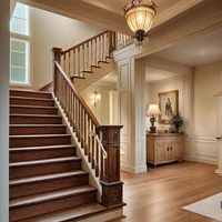 2025 Yimu personnalisé en acier inoxydable bois escalier main courante meubles de maison de luxe en laiton matériel pour balcon Villa centre commercial Foshan