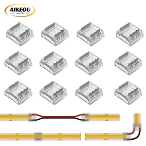 Konektor transparan Universal 5mm 8mm 10mm kabel ke Strip kawat COB SMD konektor lampu Strip LED