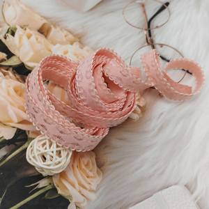 Bande élastique jacquard tissée personnalisée, sangle en dentelle de nylon blanche à motifs floraux, bande élastique colorée de 1,6 cm avec bord picot et logo tissé - Product Image 3