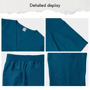 Hanziman Women's Scrubs Set Moisture Wicking V-Neck Tops And Pants Hospital Uniforms For Nurses And Caregivers - Product Image 3