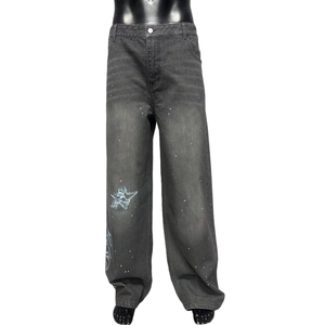 Jeans en denim vintage pour homme, plusieurs couleurs foncées et claires, effet délavé, taille plus, imperméable, gris - Product Image 1