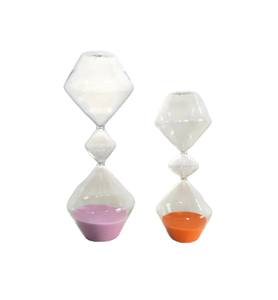 Sablier décoratif de bureau coloré personnalisé en verre artisanal à trois couches, style Art Déco, vente en gros - Product Image 1