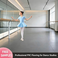Revêtement de sol plat sans joint pour la pratique de la danse, vinyle à surface lisse pour les établissements de formation en danse