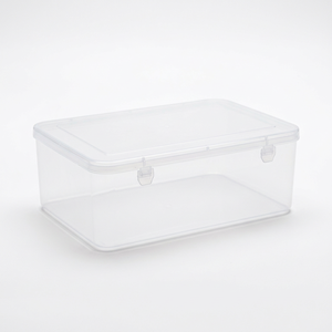 Good Quality Professional <b>Clear</b> PP Plastic Recyclable NDURO AD4803 3-6L <b>Lid</b> Modern Design Storage <b>Boxes</b> for Cosmetic Makeup Face - Product Image 1