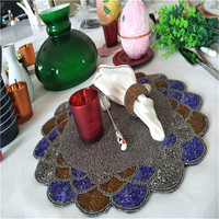 Vente directe d'usine traitement et tapis perlé personnalisé fait à la main tasse Matdishes disque Pad dîner drapeau tapis de Table thé tapis de Table 157
