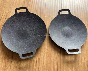 ダイキャストダイキャストアルミニウム22ハンドルピクニックフラット浅いグリドルグリルパン用BBQグリル - Product Image 4
