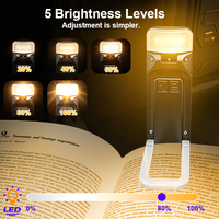 Lampe de lecture portable EGH la moins chère, rechargeable Type-C, mini lampe LED à clip pour marque-page, idéale pour la lecture dans la chambre ou la salle de lecture