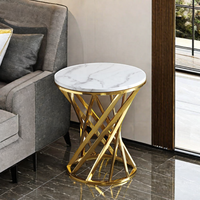 Foshan New Good Furniture Table d'angle en marbre au design nordique de luxe Nouvelle table basse pour salon et canapé