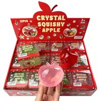 Balle anti-stress transparente en forme de pomme à l'huile de coco, jouet à presser pour Noël et Halloween, cadeau de Noël