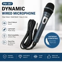 Microphone dynamique filaire PM-287 avec câble XLR de 3 m, boîtier métallique pour amplificateur PA, mixeur, karaoké, discours, scène, église, performance