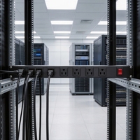 Multiprise PDU 8 prises US pour montage en rack, rallonge de cabinet 110V, protection contre les surcharges en cuivre ignifuge pour