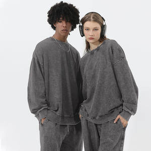 Sudadera con capucha de cuello redondo, estilo retro americano, lavada y desgastada, de 350 g/m², sin bolsillos - Product Image 5