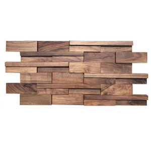 Panneau mural intérieur en noyer américain, panneau en <span class=keywords><strong>bois</strong></span> véritable 3D - Product Image 4