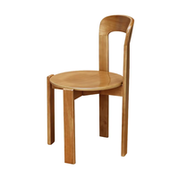 Chaise de salle à manger moderne en bois massif, empilable, avec dossier, pour la maison